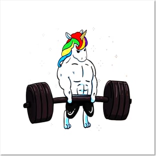 Unicorn Weightlifter Posters and Art